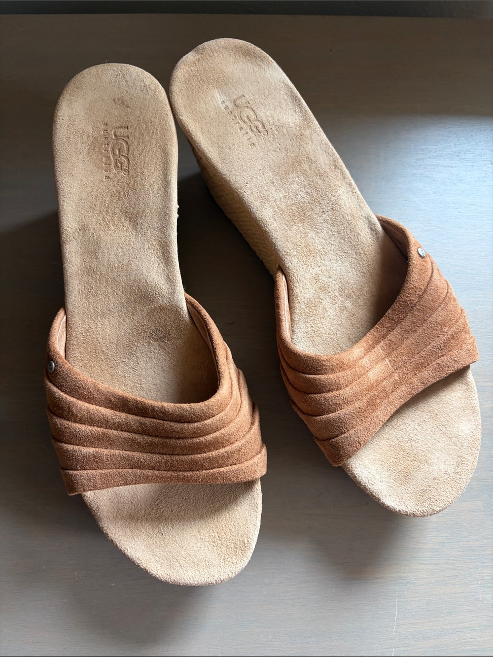 UGG Women's Brown Suede Slide Mules, size 8